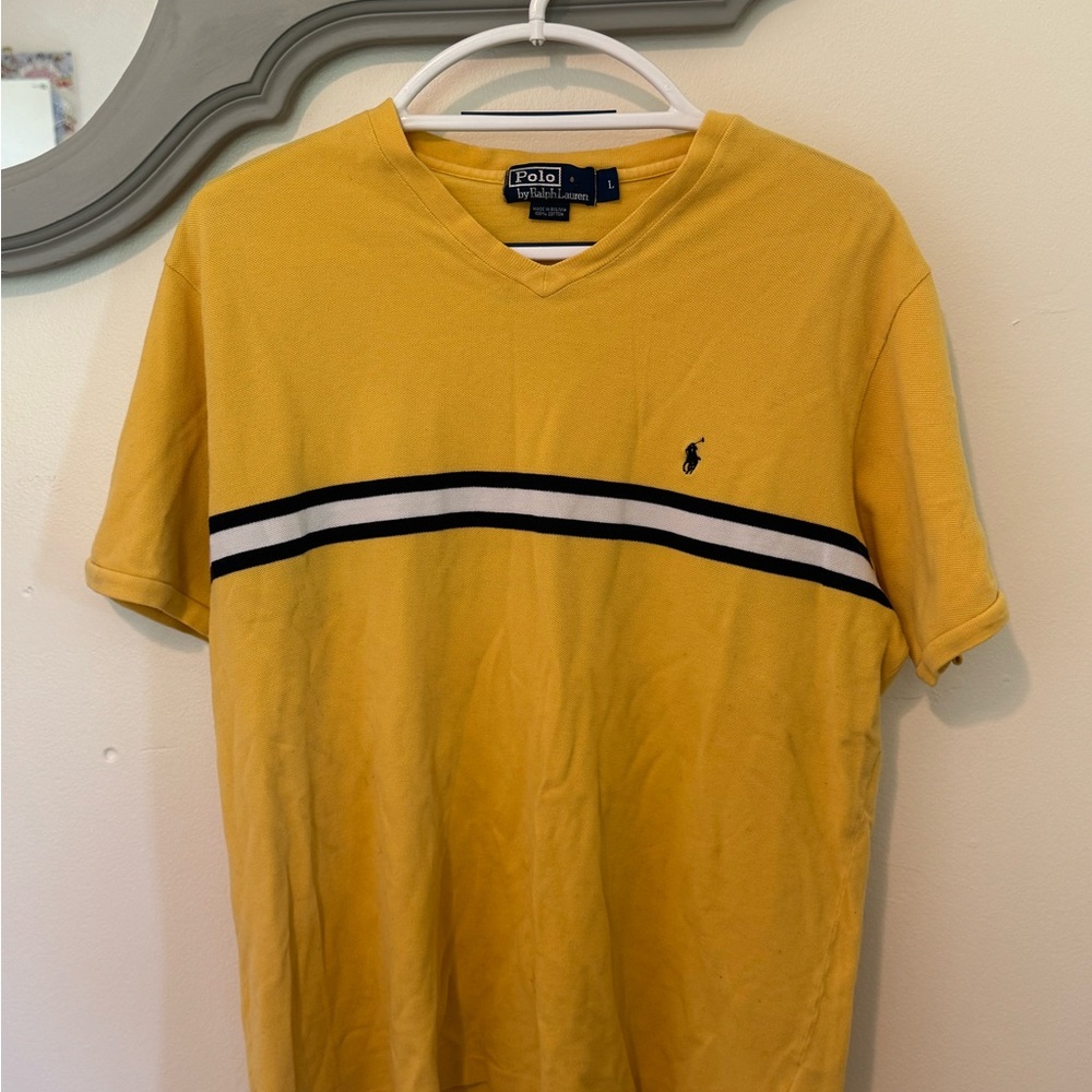 Ralph Lauren Men's Yellow Striped Tee